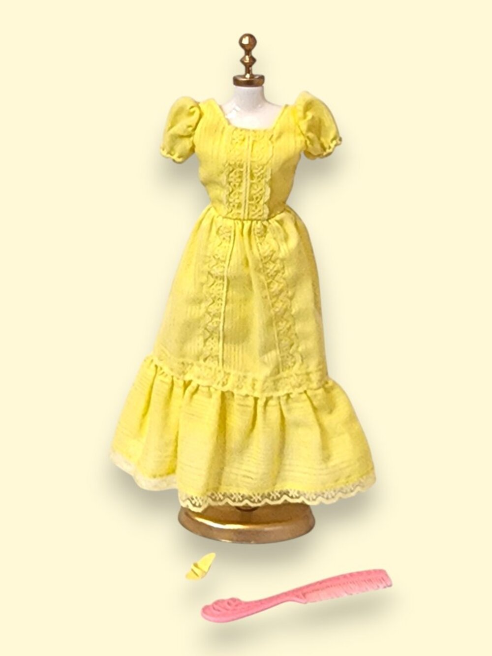 1981 Vintage Barbie Yellow Magic Curl Dress Superstar Era #3856